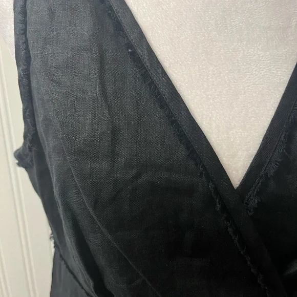 Talbots Black V-Neck Sleeveless Linen Dress - Picture 2 of 9